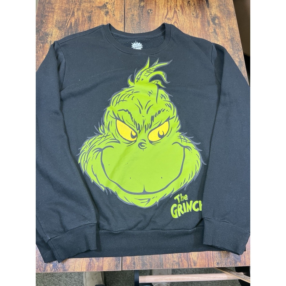 Dr. Seuss The Grinch Graphic Sweatshirt Size XL Long Sleeve Black